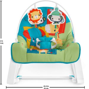 Fisher-Price Infant-to-Toddler Rocker – Jungle Blocks, portable baby rocking chair with toys for soothing or play [Amazon Exclusive]