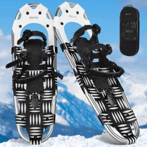 resvin 25/30 inches snow shoes for men women youth, lightweight aluminum terrain snowshoes with special eva padded ratchet binding and carrying tote bag