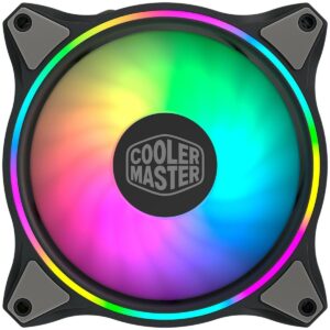 coolermaster masterfan mf120 halo 3-in-1 double ring addressable rgb lighting 120mm 3 pakcs of independent control led pwm static pressure suitable for computer cases and liquid radiators