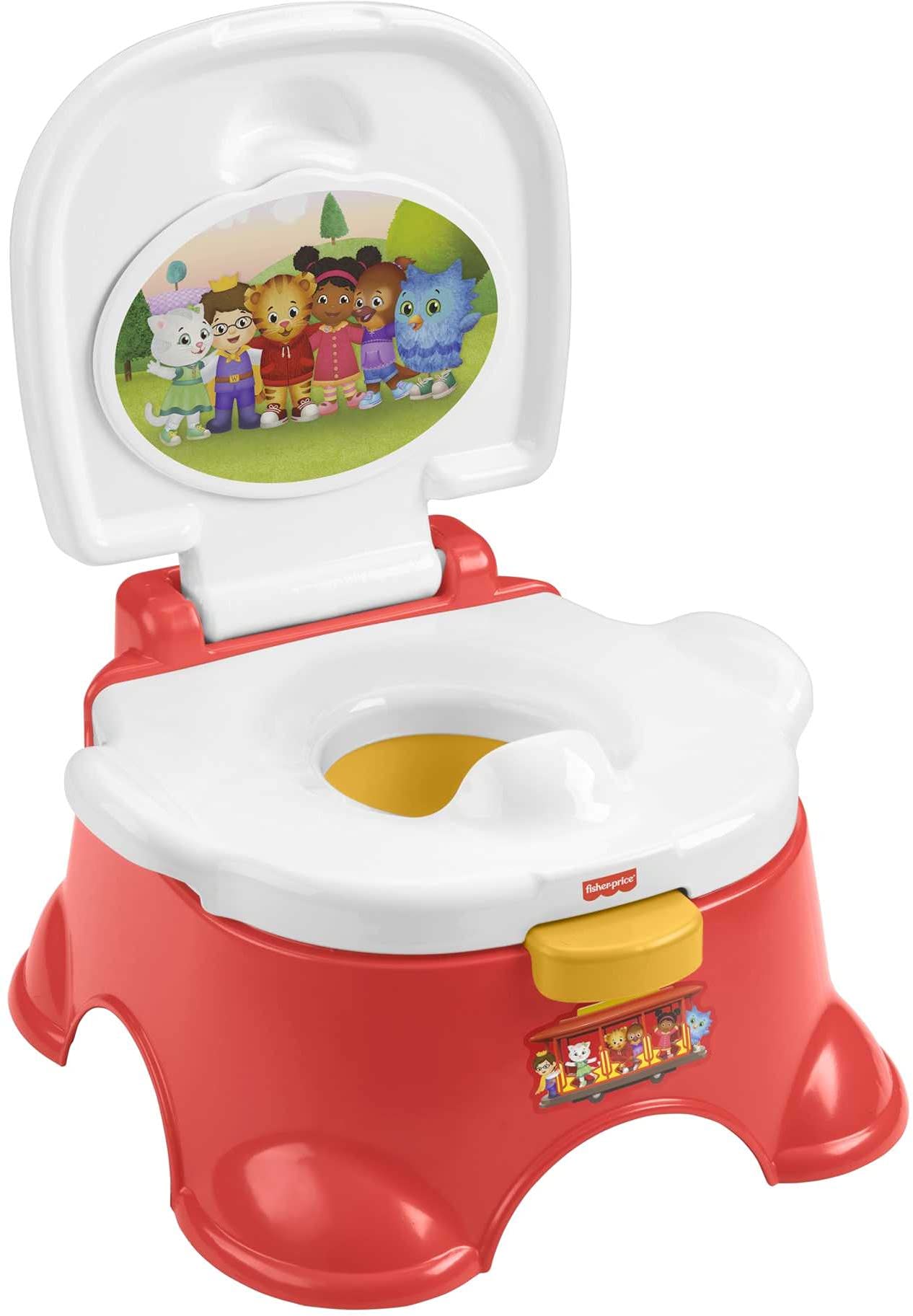 Fisher-Price Baby Daniel Tiger's Neighborhood Potty – Daniel Tiger and Friends Themed Convertible Toddler Training Toilet with Potty Ring and stepstool