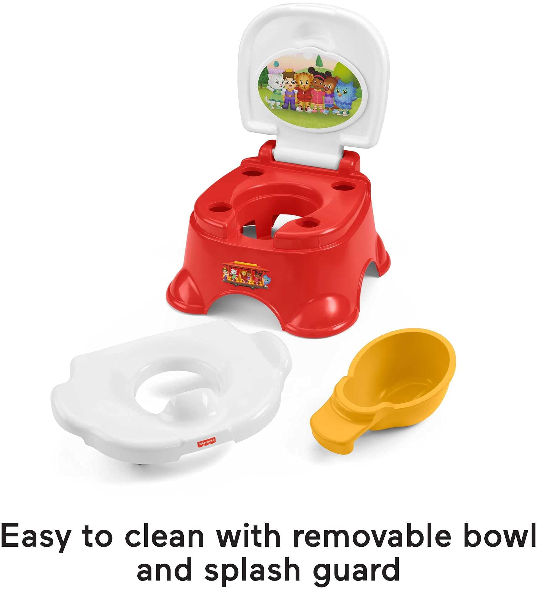 Fisher-Price Baby Daniel Tiger's Neighborhood Potty – Daniel Tiger and Friends Themed Convertible Toddler Training Toilet with Potty Ring and stepstool