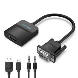 vention vga to hdmi adapter-1080p video dongle adaptador vga converter with audio cable (0.5ft), male to female for pc,monitor hdtv (note: vga to hdmi only, not bi-directional)