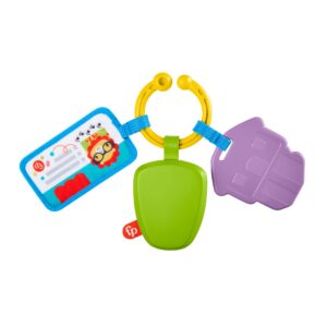 fisher-price hit the road activity keys, take-along baby rattle and teething toy with mirror