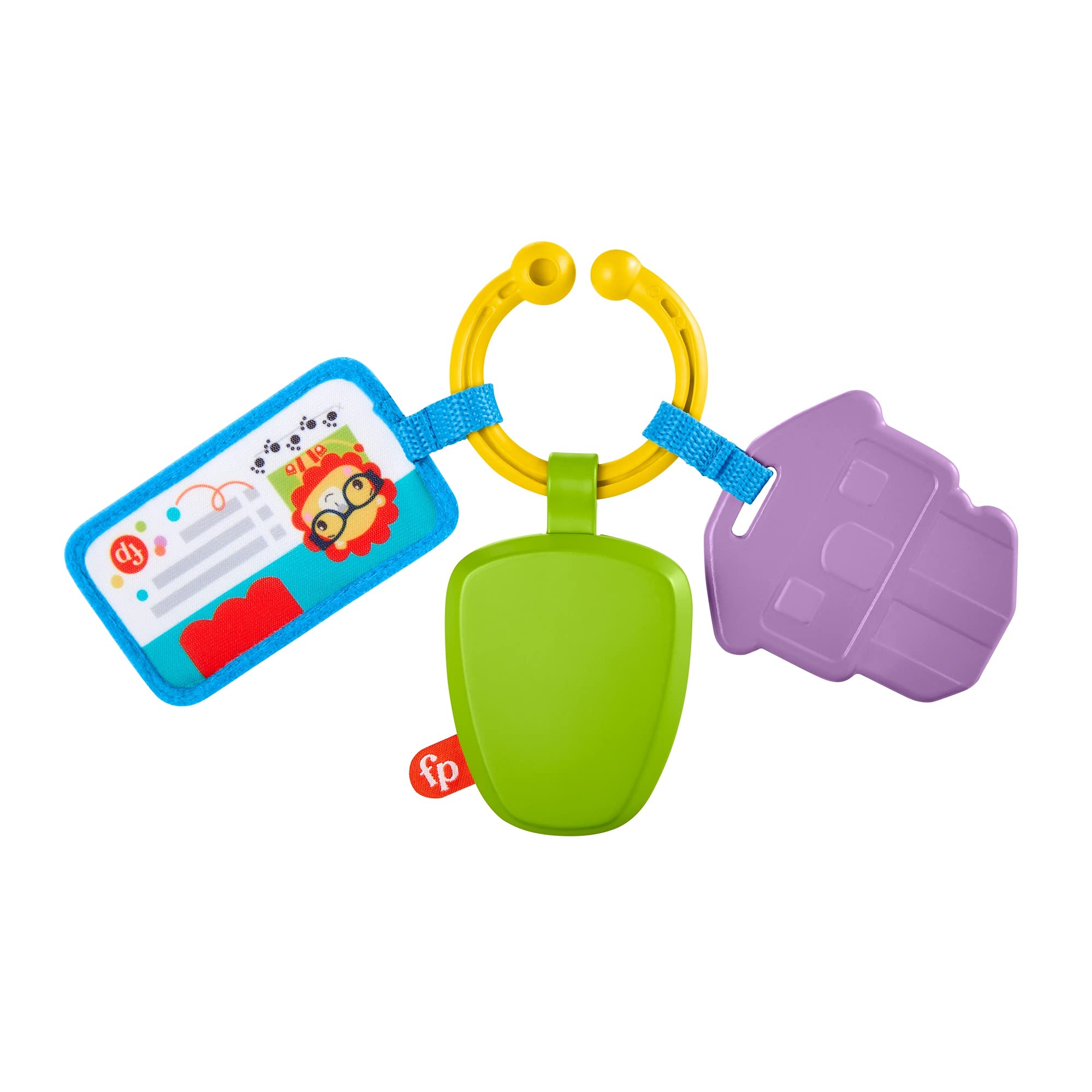 Fisher-Price Hit The Road Activity Keys, take-Along Baby Rattle and Teething Toy with Mirror