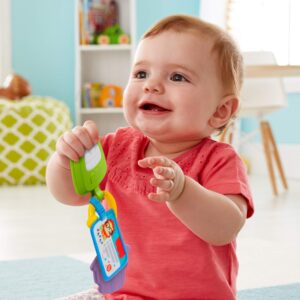 Fisher-Price Hit The Road Activity Keys, take-Along Baby Rattle and Teething Toy with Mirror