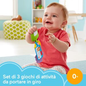 Fisher-Price Hit The Road Activity Keys, take-Along Baby Rattle and Teething Toy with Mirror