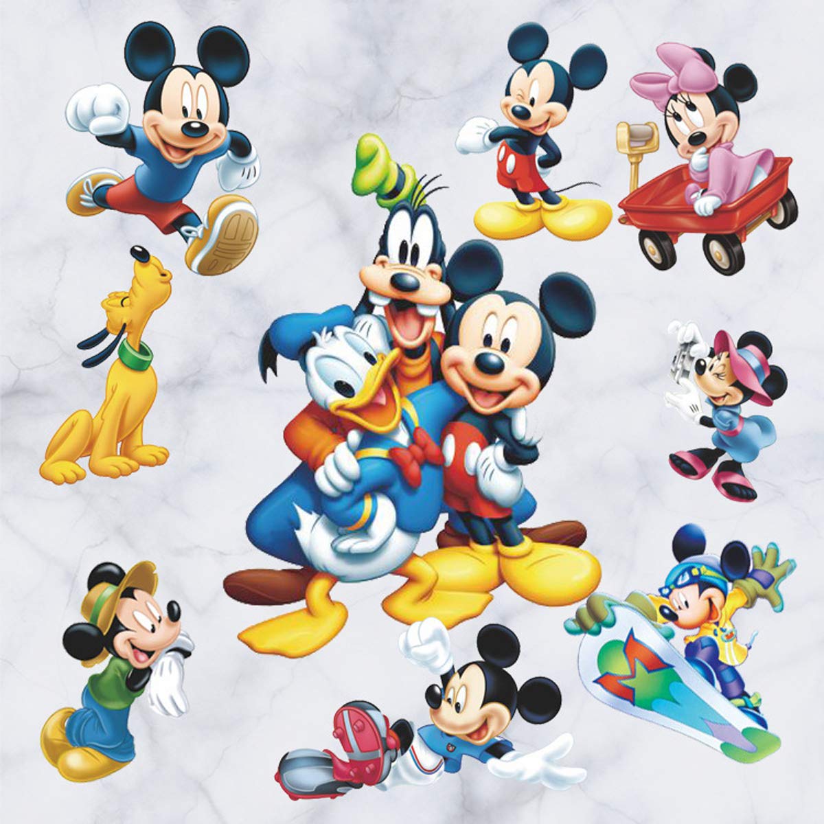 Mickey Wall Sticker Children's Cartoon Bedroom Background Wall Decoration Self-Adhesive Wall Sticker PVC