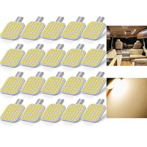 brishine 20pcs 921 interior led light bulbs for rv, super bright 36-smd warm white 922 912 led bulbs replacement for camper trailer motorhome marine boat indoor ceiling dome lights(12v dc)