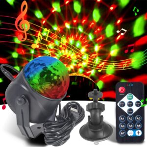 party disco led ball light indoor, portable rainbow spinning strobe car disco party ball light for kids parties rotating, party lights dj disco ball lights