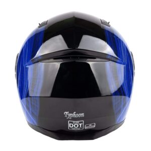 Typhoon TH158 Adult Modular Motorcycle Helmet DOT Dual Visor Full Face Flip-up - Blue Medium