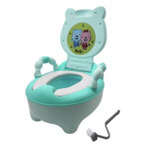 HTTMT- Bear Grean Kids Baby Potty Training Seat Toddler Portable Lovely Toilet Seat Stool Chair [P/N: ET-BABY003-GREEN]