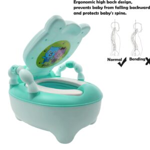 HTTMT- Bear Grean Kids Baby Potty Training Seat Toddler Portable Lovely Toilet Seat Stool Chair [P/N: ET-BABY003-GREEN]