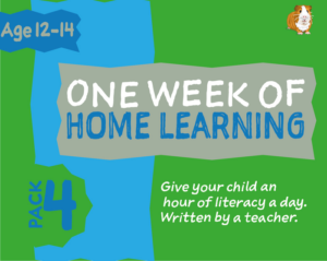 1 week of literacy distance learning: pack four (age 12-14 years) grades 6-8