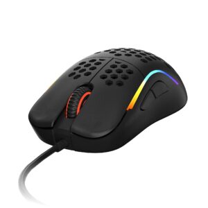 HK Gaming NAOS M Ultra Lightweight Honeycomb Shell Ambidextrous Wired RGB Gaming Mouse 12 000 cpi - 7 Buttons - 59 g (Naos-M, Black)