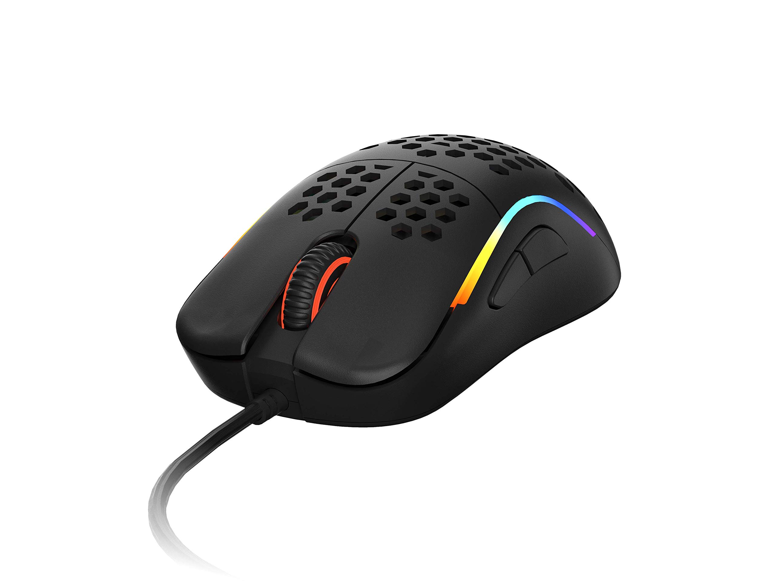 HK Gaming NAOS M Ultra Lightweight Honeycomb Shell Ambidextrous Wired RGB Gaming Mouse 12 000 cpi - 7 Buttons - 59 g (Naos-M, Black)