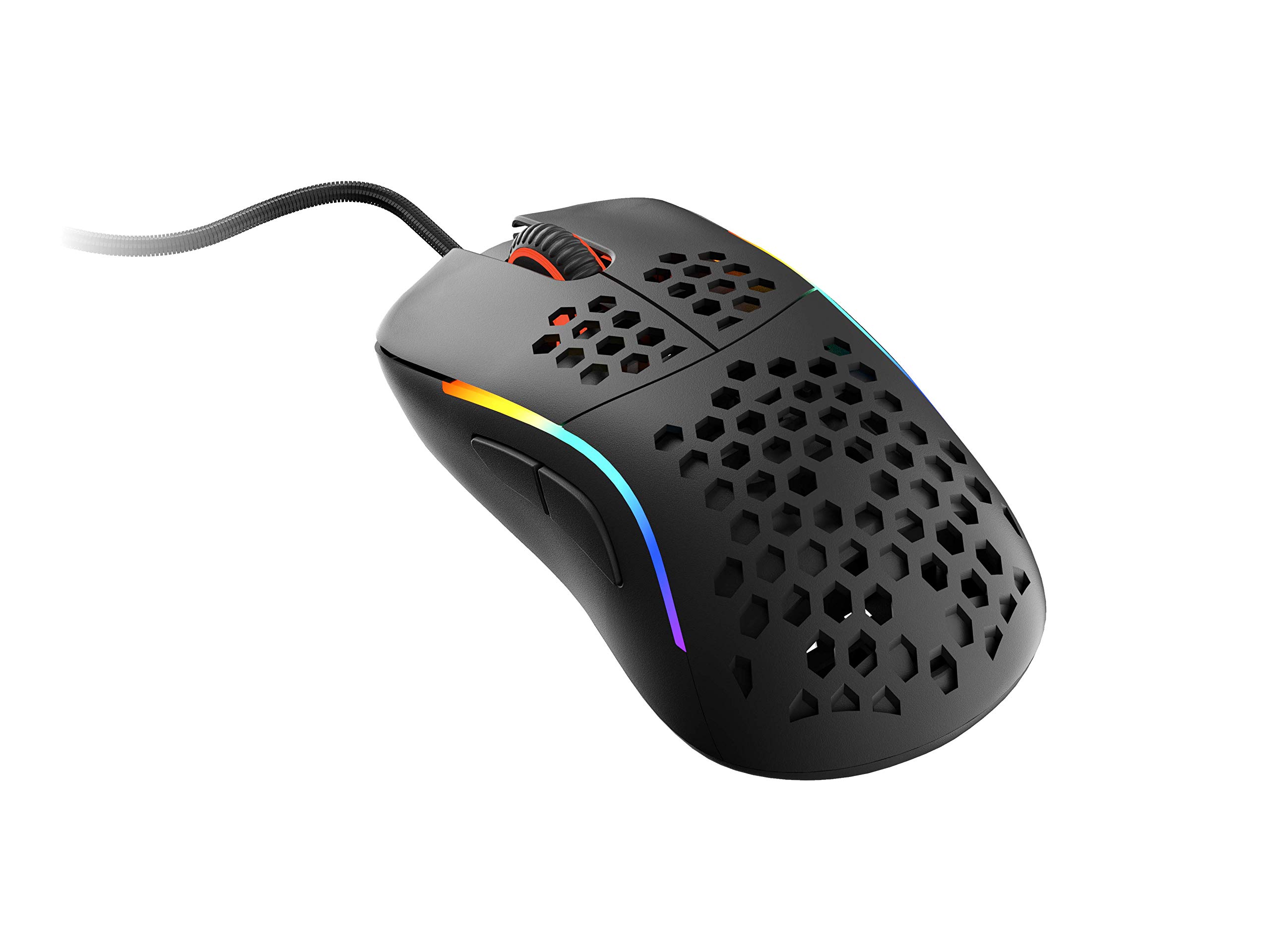 HK Gaming NAOS M Ultra Lightweight Honeycomb Shell Ambidextrous Wired RGB Gaming Mouse 12 000 cpi - 7 Buttons - 59 g (Naos-M, Black)