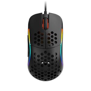 HK Gaming NAOS M Ultra Lightweight Honeycomb Shell Ambidextrous Wired RGB Gaming Mouse 12 000 cpi - 7 Buttons - 59 g (Naos-M, Black)