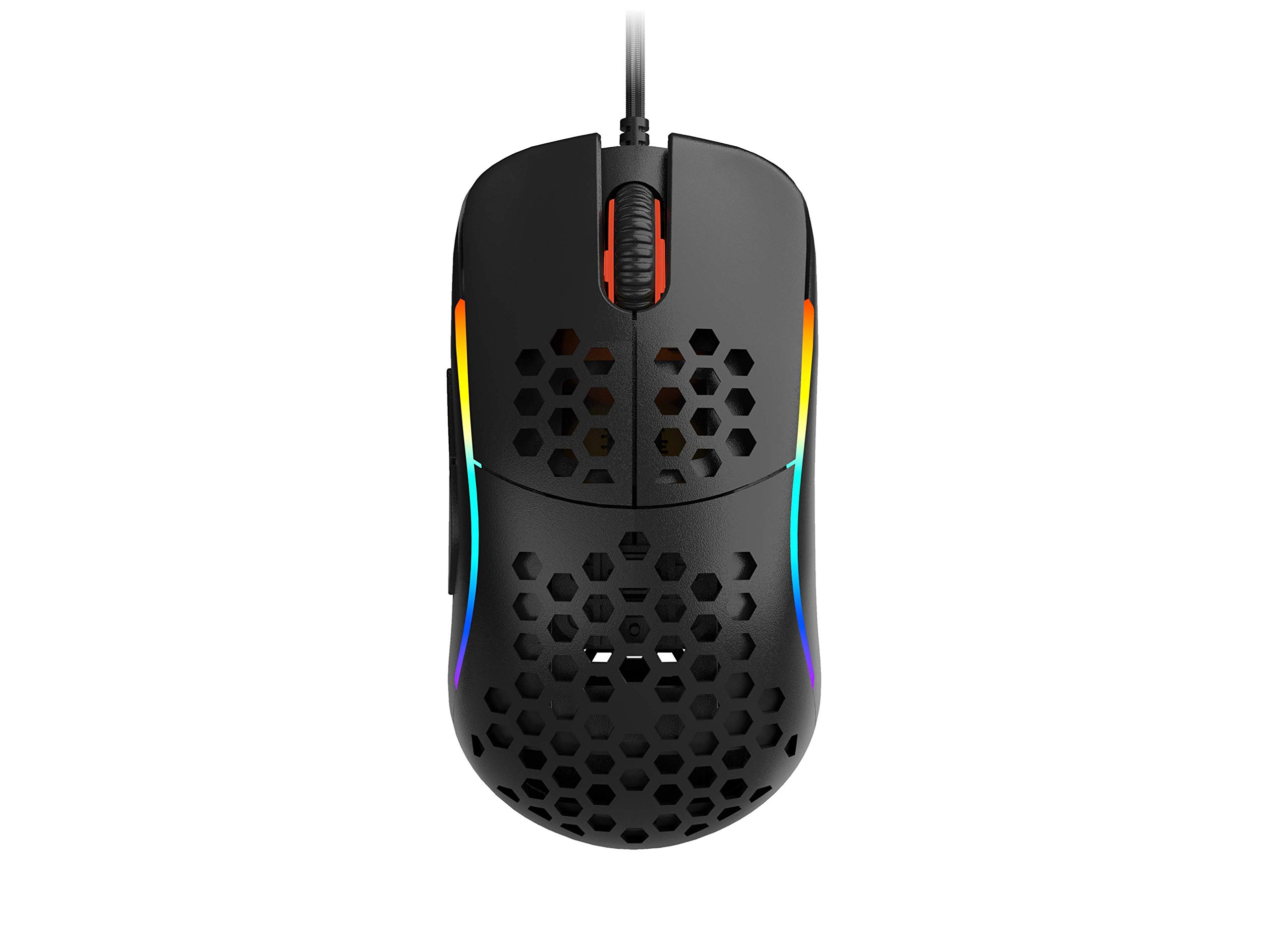HK Gaming NAOS M Ultra Lightweight Honeycomb Shell Ambidextrous Wired RGB Gaming Mouse 12 000 cpi - 7 Buttons - 59 g (Naos-M, Black)