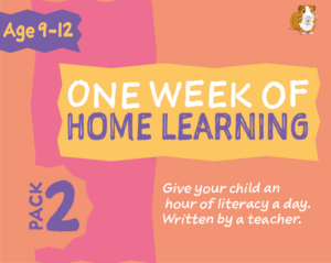 1 week of literacy distance learning: pack two (age 9-12 years) grades 4-6
