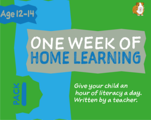 1 week of literacy distance learning: pack one (age 12-14 years) grades 6-8