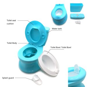 HTTMT- Classic Portable Blue Realistic Toddler Potty Training Toilet w/Flushing Sound Baby Chair Seat Kid [P/N: ET-BABY004-BLUE]