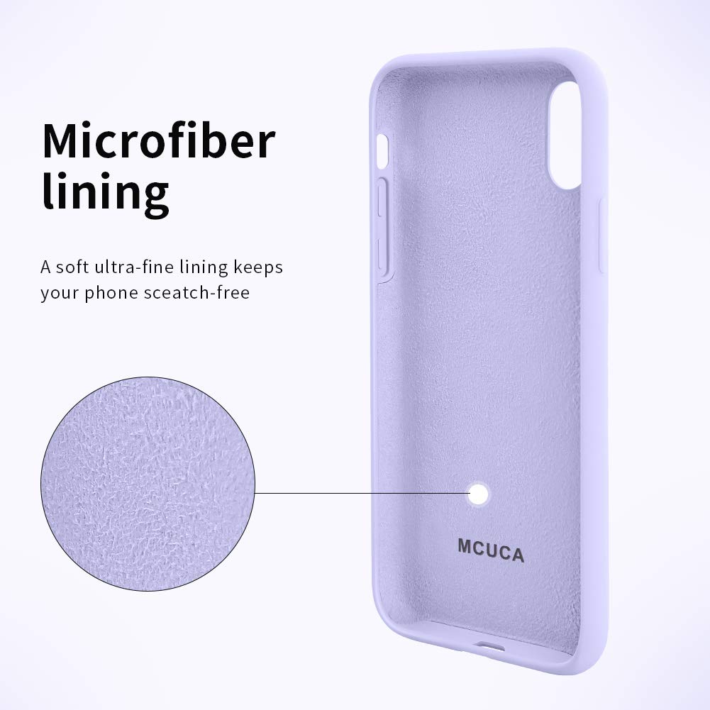 MCUCA iPhone XR Case，Ultra-Thin Shockproof Silky-Soft Touch Microfiber Lining Premium Soft Silicone Rubber Full Body Protection Case Cover for Apple iPhone XR (Light Purple)