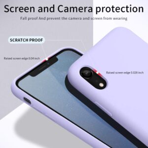 MCUCA iPhone XR Case，Ultra-Thin Shockproof Silky-Soft Touch Microfiber Lining Premium Soft Silicone Rubber Full Body Protection Case Cover for Apple iPhone XR (Light Purple)