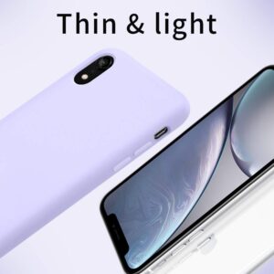 MCUCA iPhone XR Case，Ultra-Thin Shockproof Silky-Soft Touch Microfiber Lining Premium Soft Silicone Rubber Full Body Protection Case Cover for Apple iPhone XR (Light Purple)