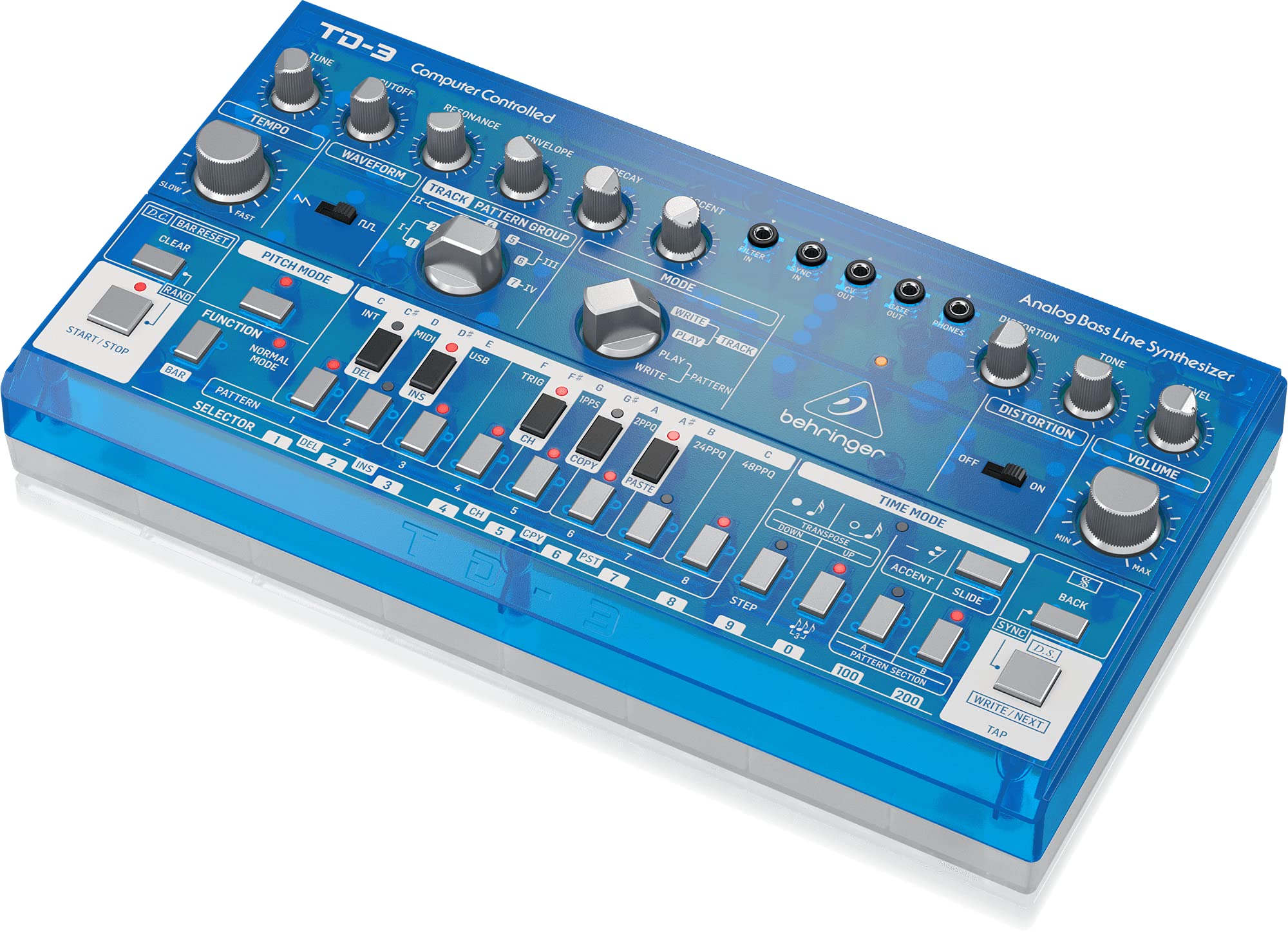 Behringer TD-3-BB Analog Bass Line Synthesizer with VCO/VCF, Baby Blue