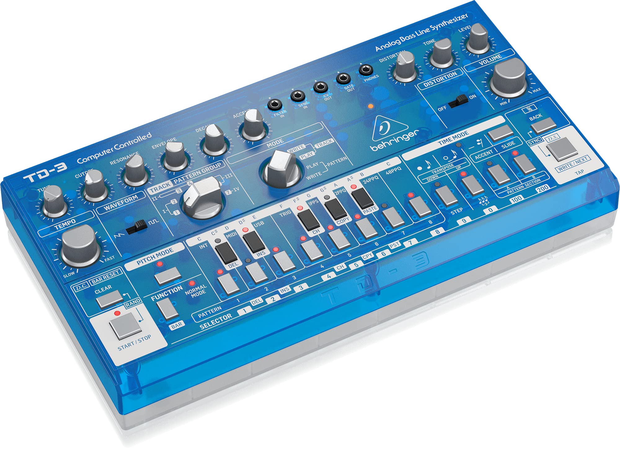 Behringer TD-3-BB Analog Bass Line Synthesizer with VCO/VCF, Baby Blue