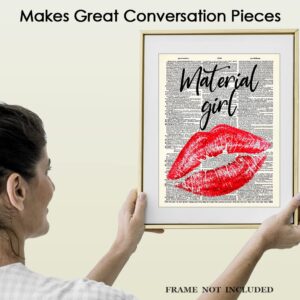 Positive Affirmations Wall Decor for Kids: "Material Girl" Madonna Dictionary Wall Art Print 8x10 Inspirational, Motivational Poster & Motivational Wall Art Office Decor for Men & Women