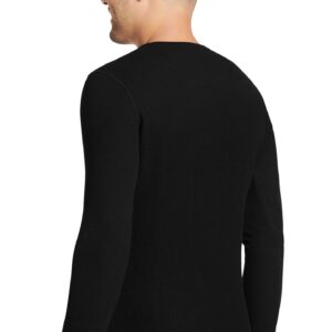 Jockey Men's Baselayer Long Sleeve Waffle Crew, Black, L