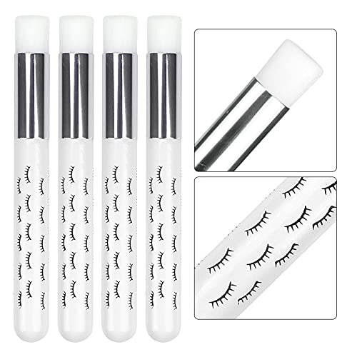 20 Pieces White Lash Cleansing Brush + 2 Lash Wands Tubes Eyelash Cleaning Brushes Peel Off Blackhead Brush Nose Pore Cleaning Brush Lash Shampoo Brushes