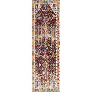 nuLOOM Erline Colorful Bohemian Runner Rug, 2' 6" x 10', Black