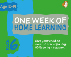 1 week of literacy distance learning: pack six (age 12-14 years) grades 6-8