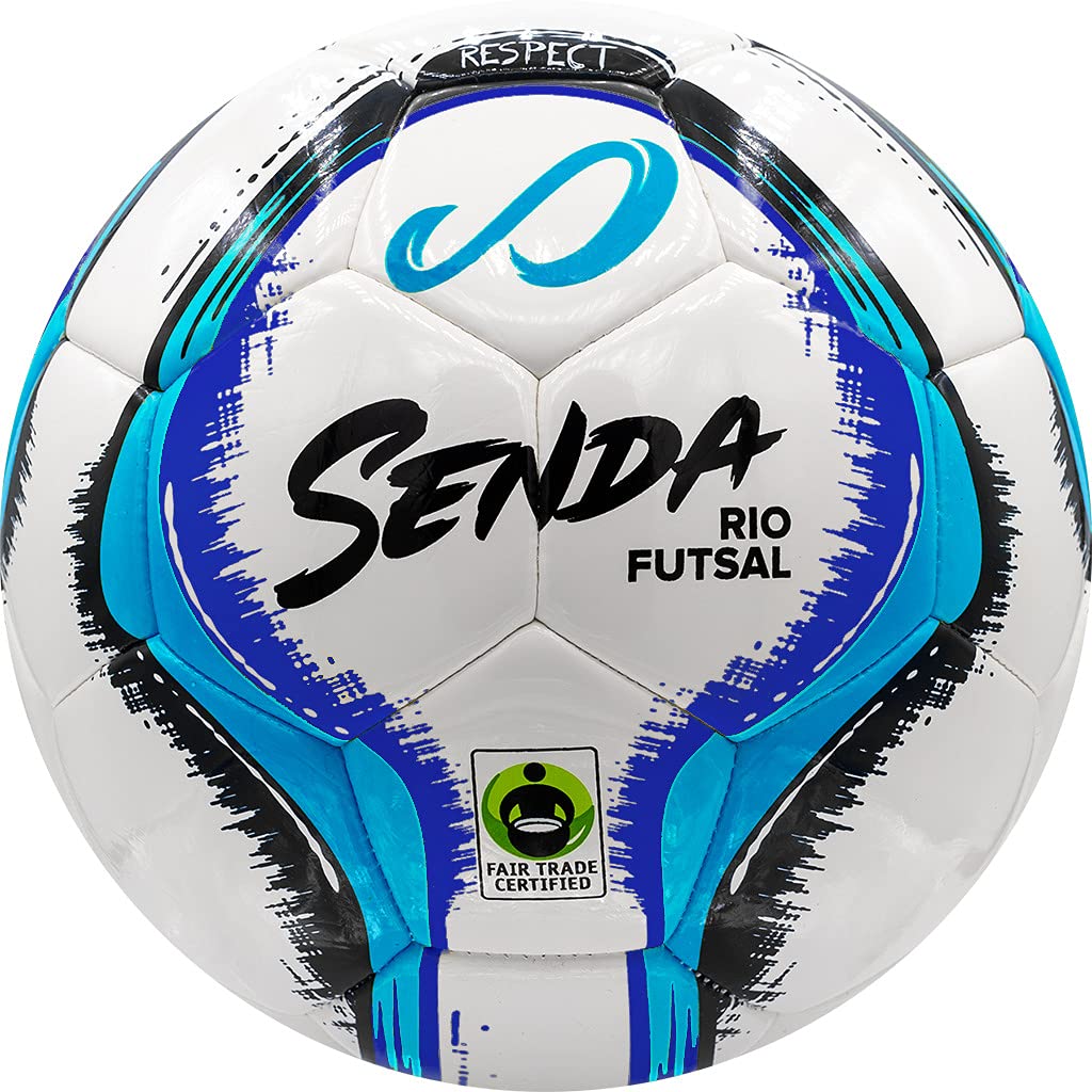 SENDA Rio Match Futsal Ball, Fair Trade Certified, Blue/Black, Size 4 (Ages 13 & Up)