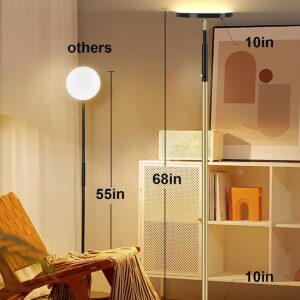 DEEPTILE Led Floor Lamp 34W Bright Sky Floor Lamps 2500LM Dimmable Daylight Light with Touch Control 3 Natural Light, Stand Up Light Floor Office Lamps for Living Room.