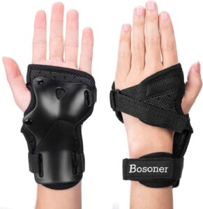 wrist guard, bosoner wrist guards for roller skating, skateboarding, wristsavers brace protective gear for adults/kids/youth (1 pair)
