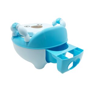 HTTMT- Baby Kids Blue Bear Portable Potty Training Toilet Seat With Pad Toddler Lovely Toilet Comfortable Soft Seat Stool Chair [P/N: ET-BABY003-BLUE]