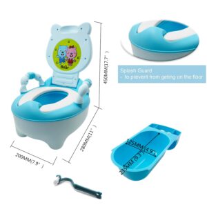 HTTMT- Baby Kids Blue Bear Portable Potty Training Toilet Seat With Pad Toddler Lovely Toilet Comfortable Soft Seat Stool Chair [P/N: ET-BABY003-BLUE]