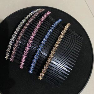 Aoxmas 5pcs 24 Teeth Hair Comb Clip Clamp for Lady Girls Hair Combs Rhinestone Hair Side Combs 4.72"