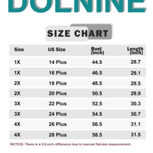 DOLNINE Plus Size Sweatshirts for Women Loose Oversized Tops Pockets Tunics Green-18W