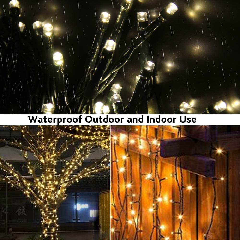 Christmas Battery Operated String Lights with Timer - 50 LED 33Ft Christmas Indoor String Lights - Waterproof Outdoor String Light for Xmas Tree Wreath Garland, Party, Home Decoration, Warm White