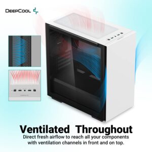 DeepCool MACUBE 110 WH Micro ATX Case with Full-Size Magnetic Tempered Glass Removable HDD Cage and Built-in Graphics Card Holder - White