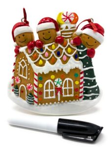 christmas ornaments tree decorations gingerbread house ornament holiday home decor ginger bread man decoration keepsake 2020 with a black pen marker to personalized - 3 gingerbread man