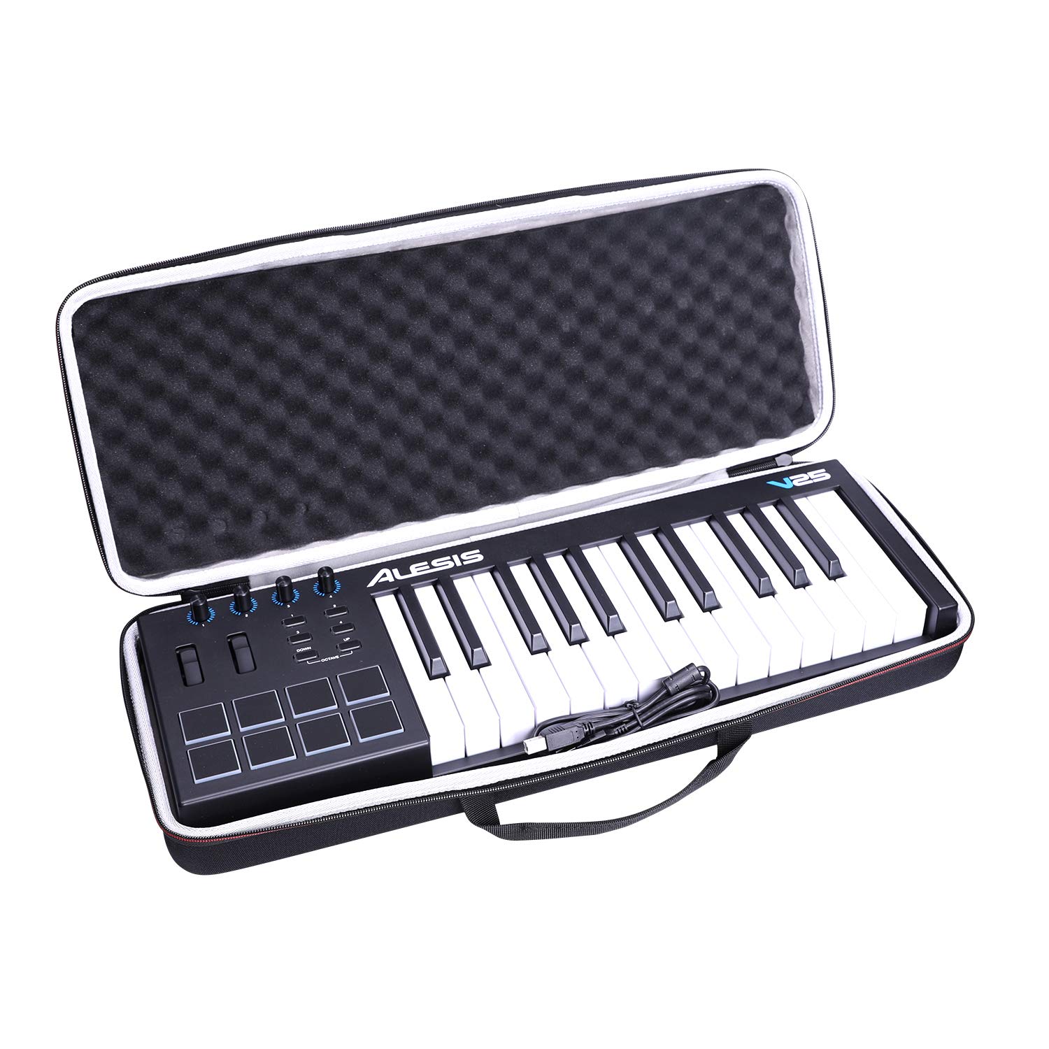 LTGEM Controller Case for Alesis V25-25-Key USB MIDI Keyboard Controller, Hard Storage Travel Protective Carrying Bag