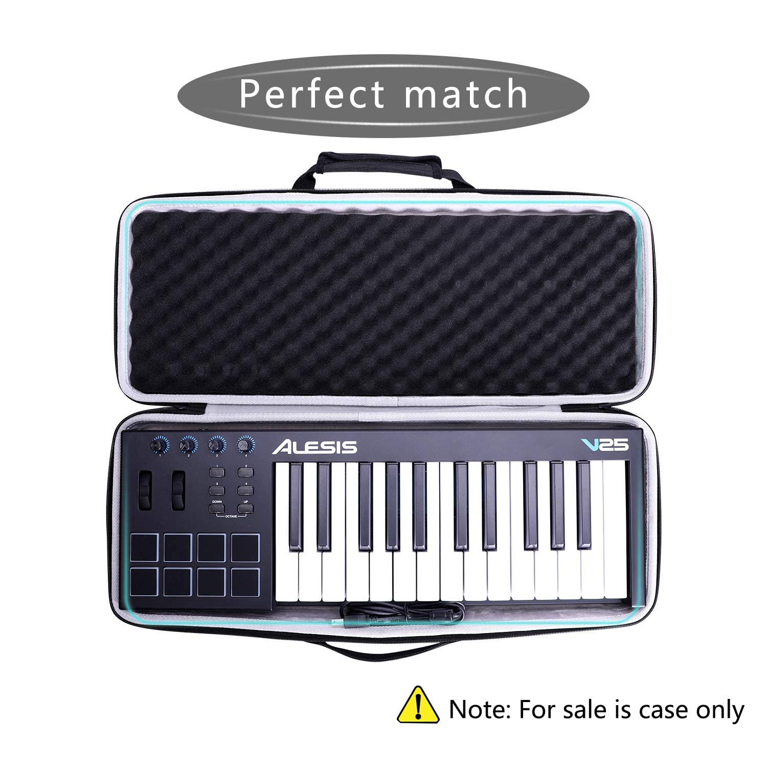 LTGEM Controller Case for Alesis V25-25-Key USB MIDI Keyboard Controller, Hard Storage Travel Protective Carrying Bag