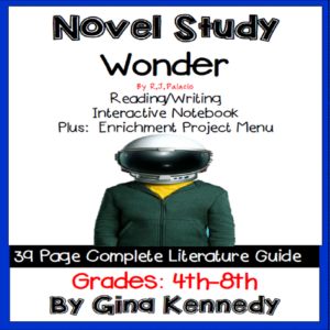 novel study- wonder by r.j. palacio and project menu