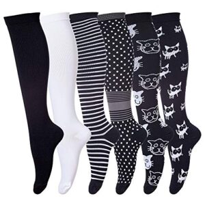leostep compression socks for women & men circulation, long stockings support for nurses, sports, pregnant, hiking, running
