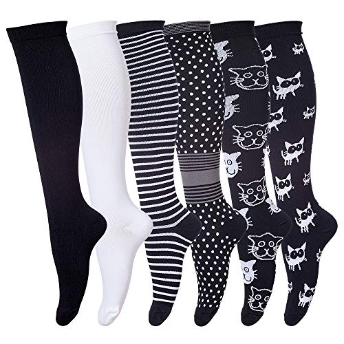 LEOSTEP Compression Socks for Women & Men Circulation, Long Stockings Support for Nurses, Sports, Pregnant, Hiking, Running